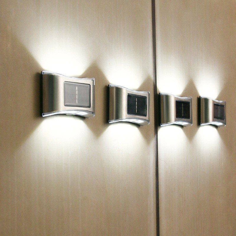 Aplica solara LED pentru gradina, set 4 bucati, ABS/Policarbonat, lumina alb rece [5]