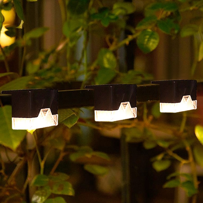 Aplica solara LED pentru gradina, set 4 bucati, rezistenta la apa IP65, lumina alb cald [6]