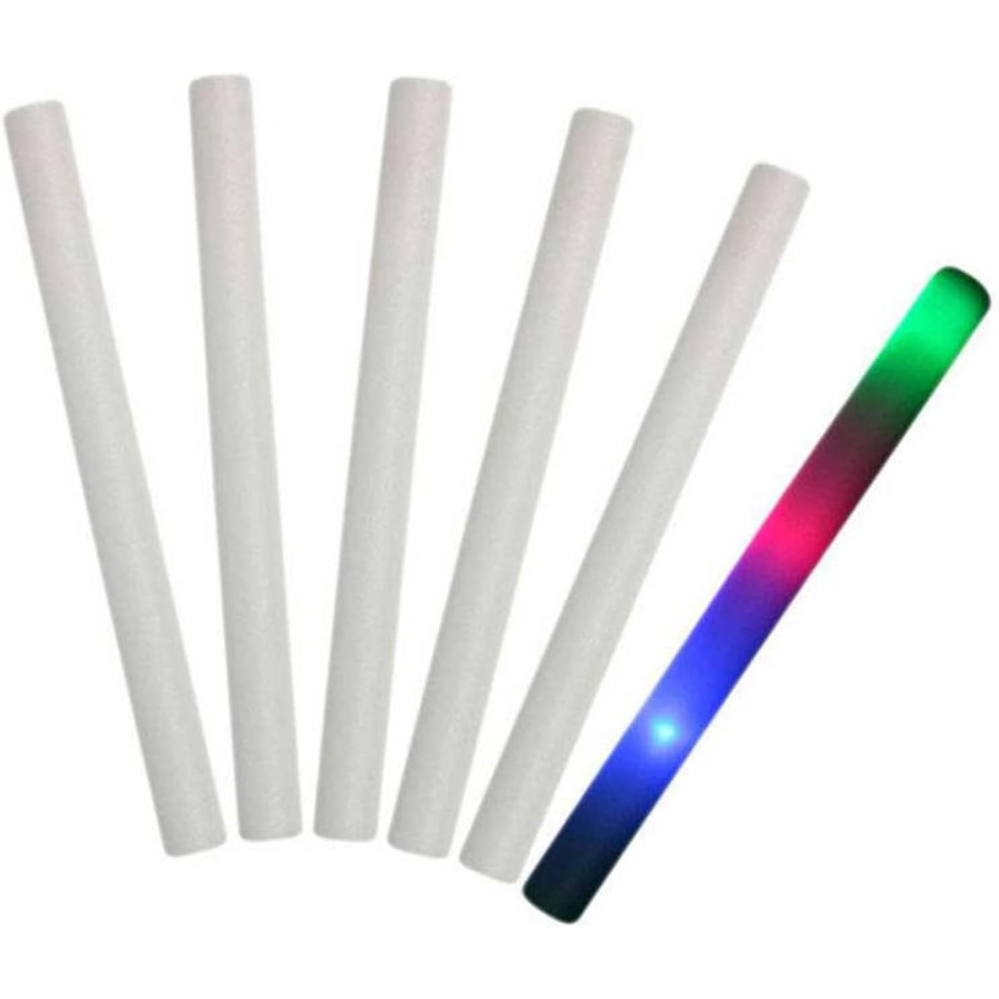 Bagheta cu led din burete, lumini multicolore, 48 x 4 cm, alb [6]