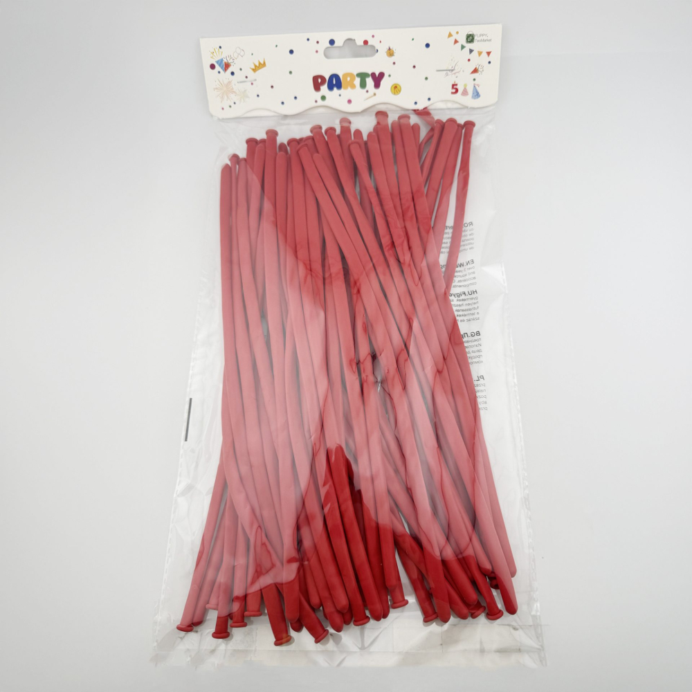 Baloane de modelaj, set 50 bucati, latex flexibil, culoare rosie [4]