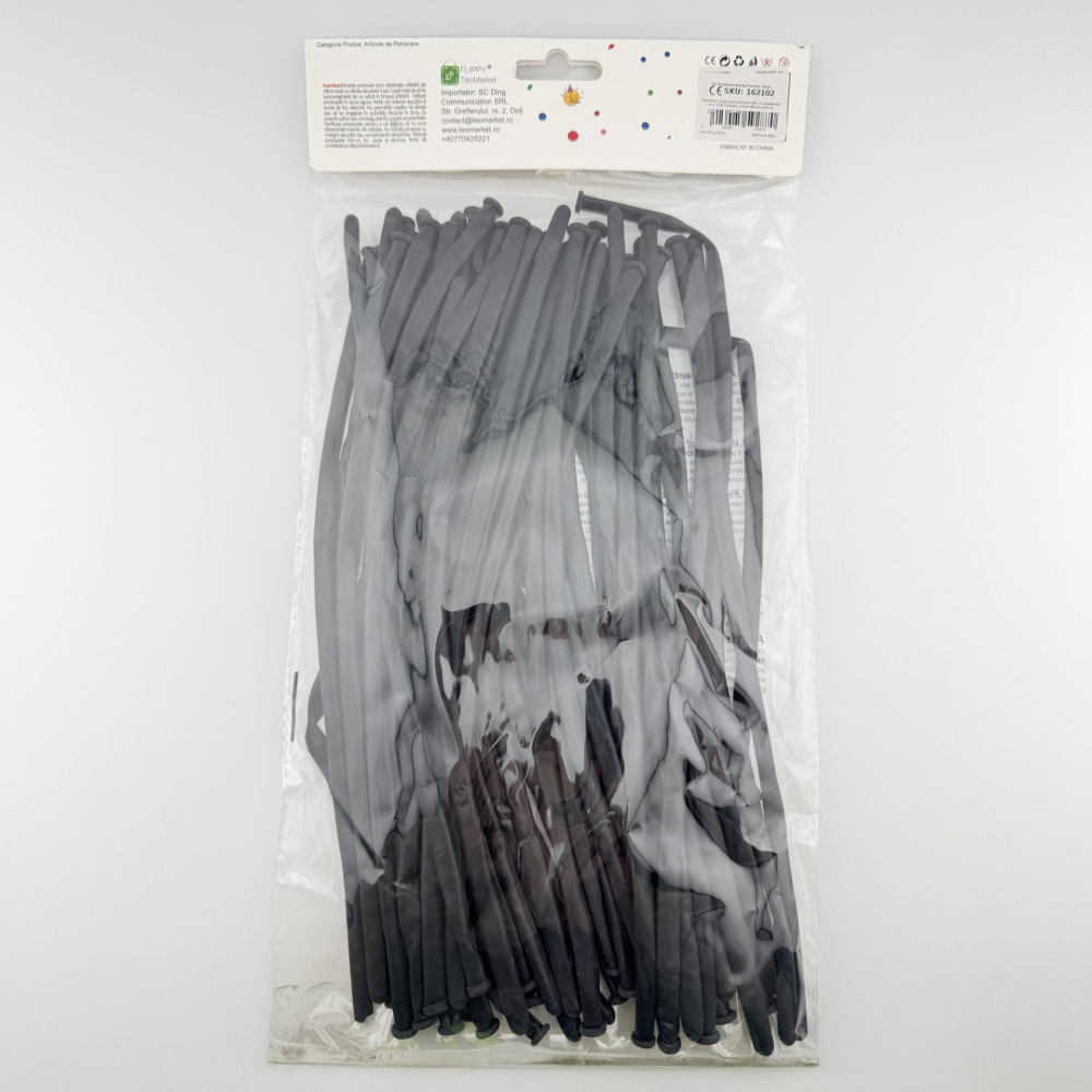 Baloane de modelaj, set 50 bucati, latex flexibil, negru [4]