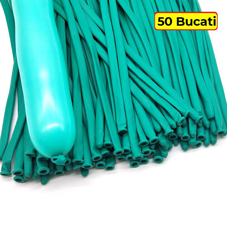 Baloane de modelaj, set 50 bucati, latex rezistent, albastru pastel [3]