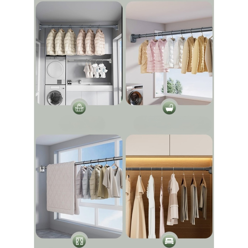 bara telescopica multifunctionala otel inoxidabil gri [3]