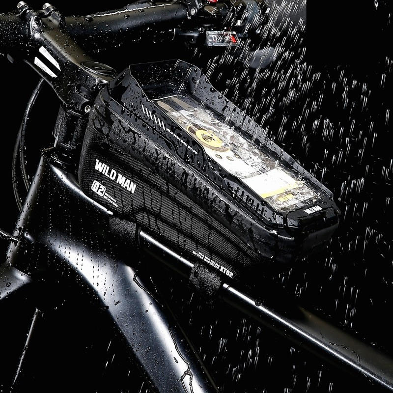 Borseta pentru bicicleta cu suport telefon, capacitate 1L, protectie waterproof, fixare in 3 locuri [9]