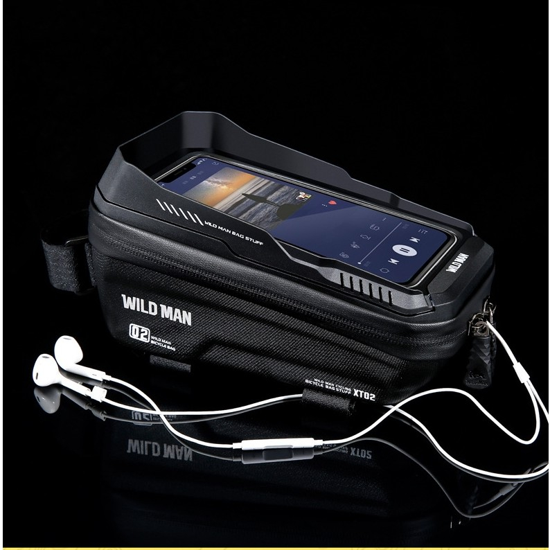 Borseta pentru bicicleta cu suport telefon, capacitate 1L, protectie waterproof, fixare in 3 locuri [5]