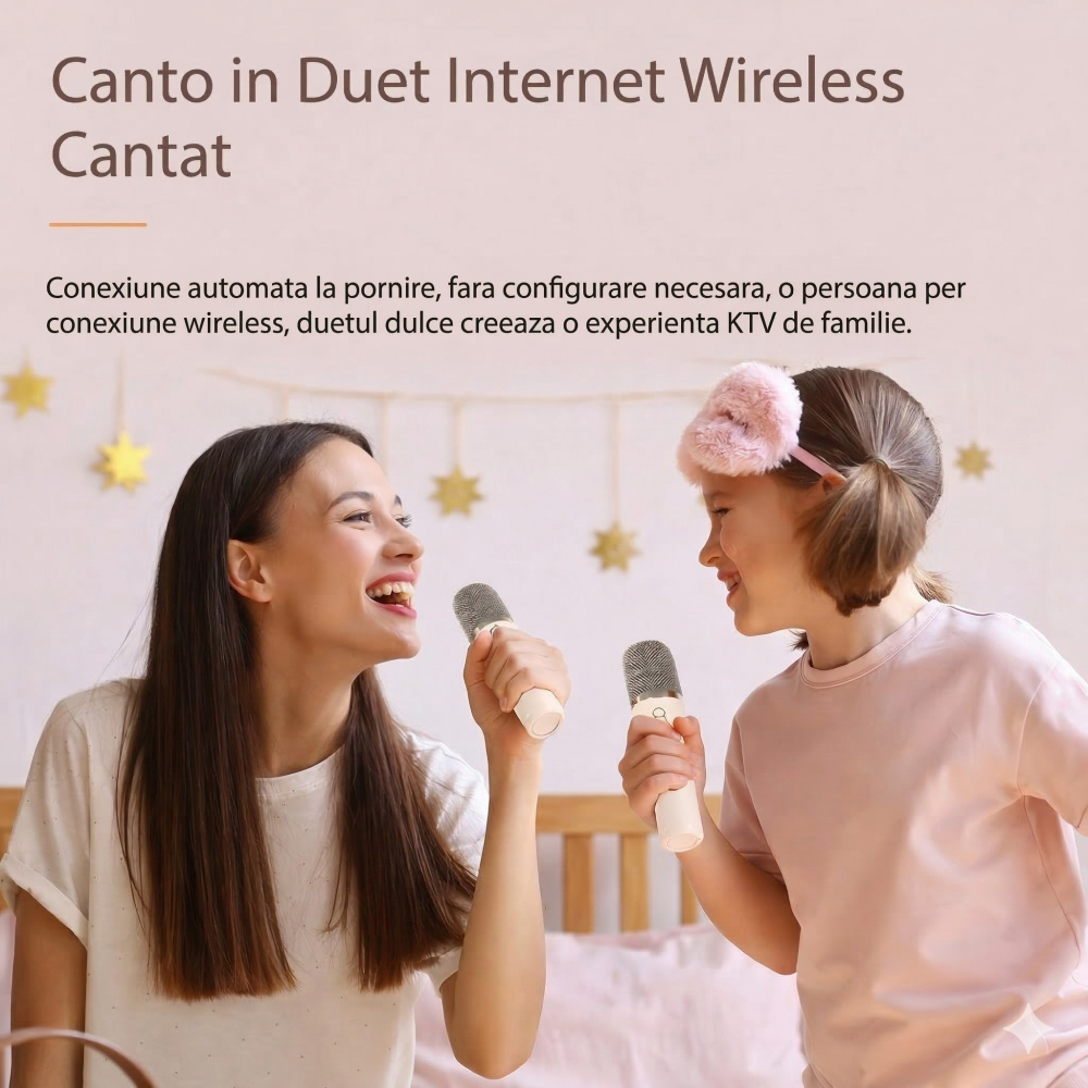 Boxa portabila karaoke, Bluetooth 5.3, set 2 microfoane wireless, iluminare LED RGB [4]