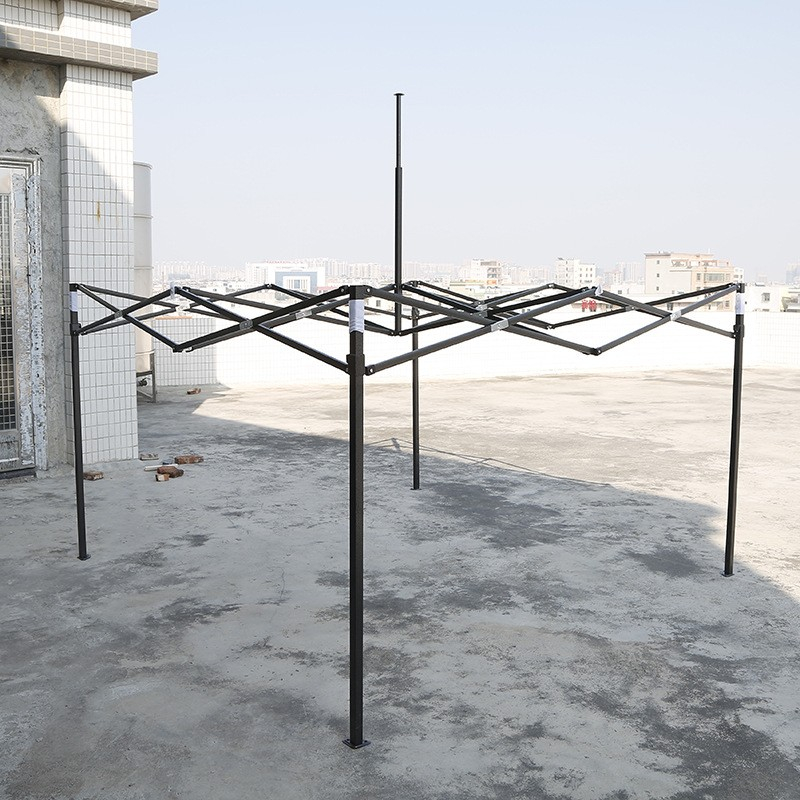 Cadru metalic pliabil pentru cort tip pavilion, 3 x 6 m, rezistent, negru [2]
