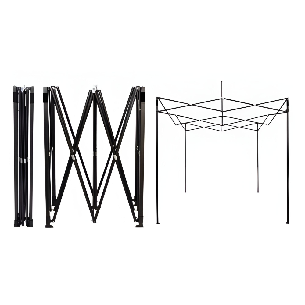 Cadru metalic pliabil, suport cort pavilion, 3 x 3 m, negru [4]