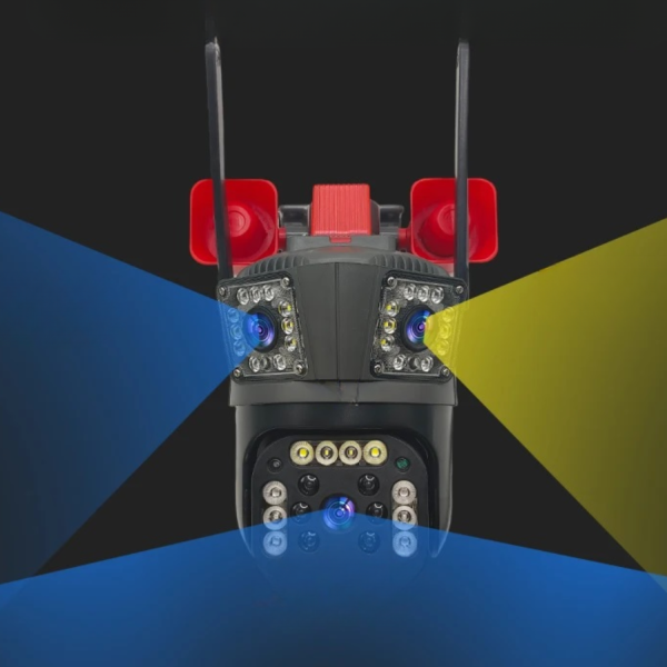 Cameră de Supraveghere Triplă 4G/WiFi, 12MP Ultra HD, PTZ 355°, Zoom 5X, Night Vision Color, Audio 2-Way+CARD 32 GB CADOU [4]
