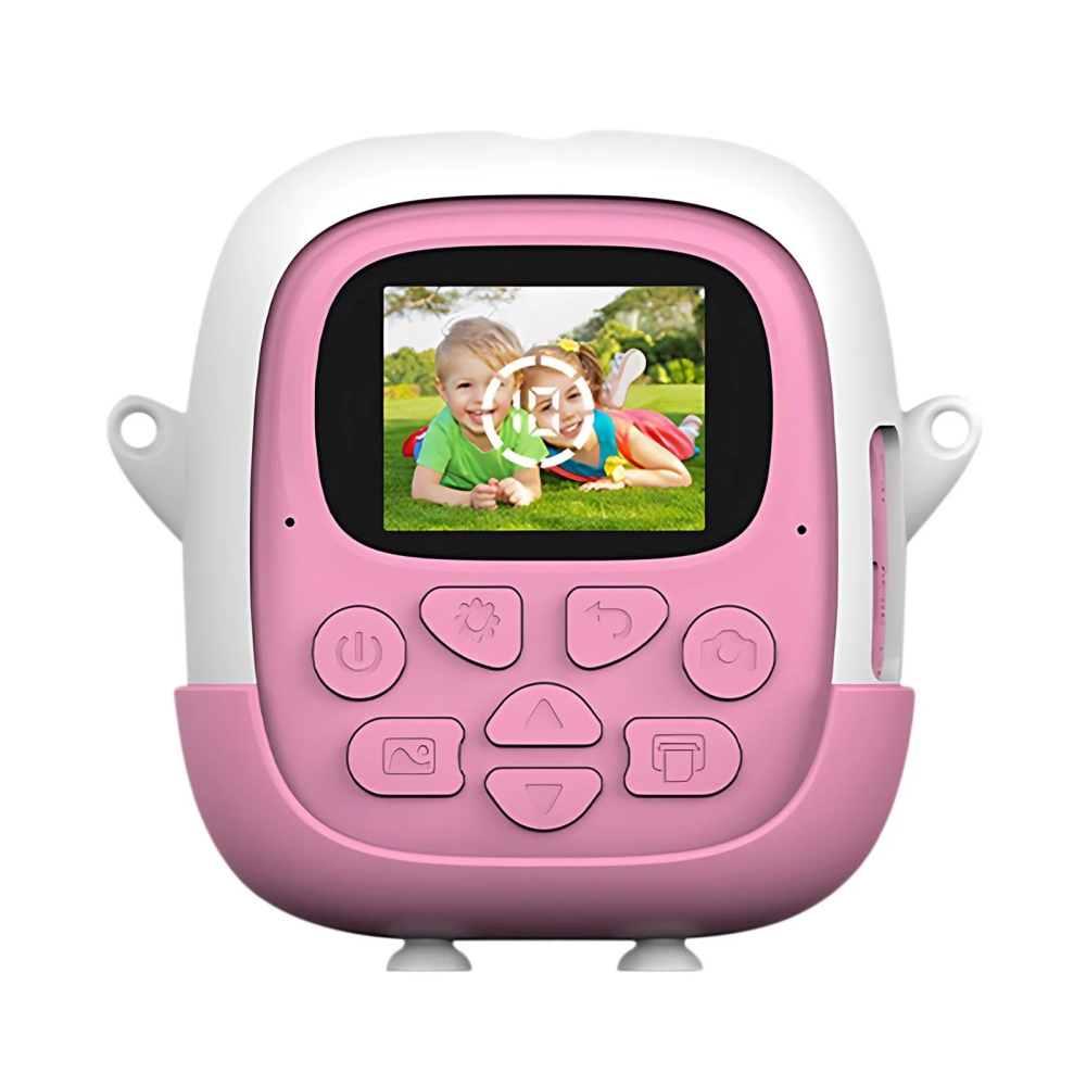 Camera instantanee pentru copii, model Iepure Emoji, imprimare alb-negru, ecran HD 2.4 inch [8]