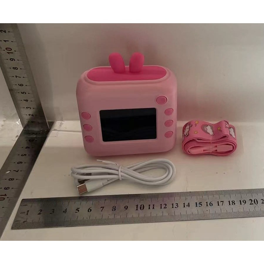 Camera instantanee pentru copii, model iepure, imprimare termica, cablu USB-C, roz [5]
