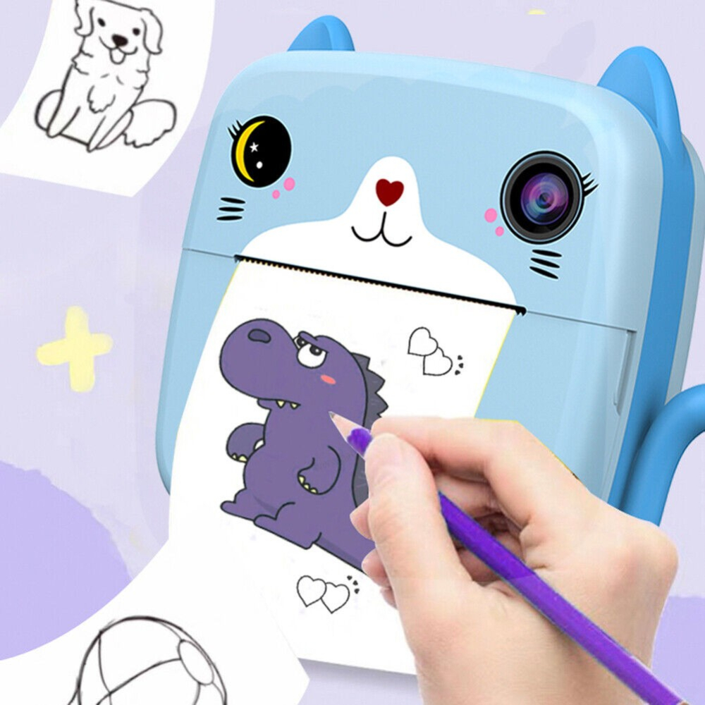 Camera instantanee pentru copii, model Kitty, imprimare alb-negru, ecran HD 2.4 inch [12]