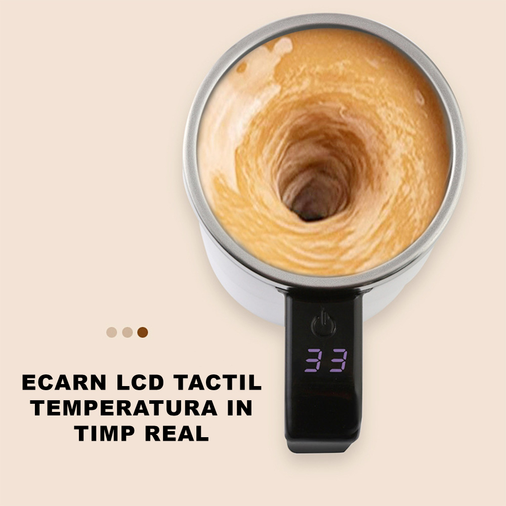 Cana termica cu auto-amestecare, ecran LCD temperatura, otel inoxidabil, incarcare USB [3]