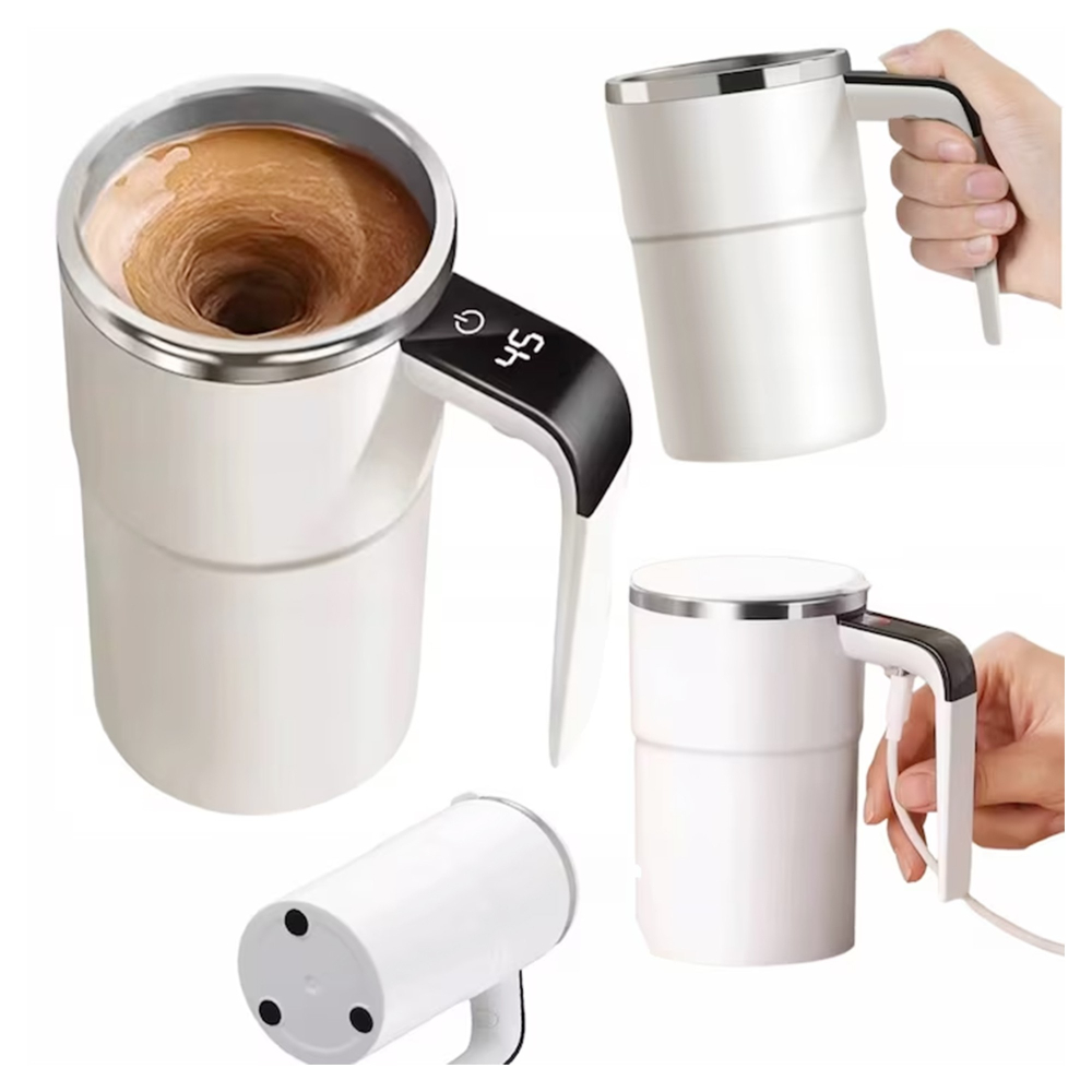 Cana termica cu auto-amestecare, ecran LCD temperatura, otel inoxidabil, incarcare USB [5]