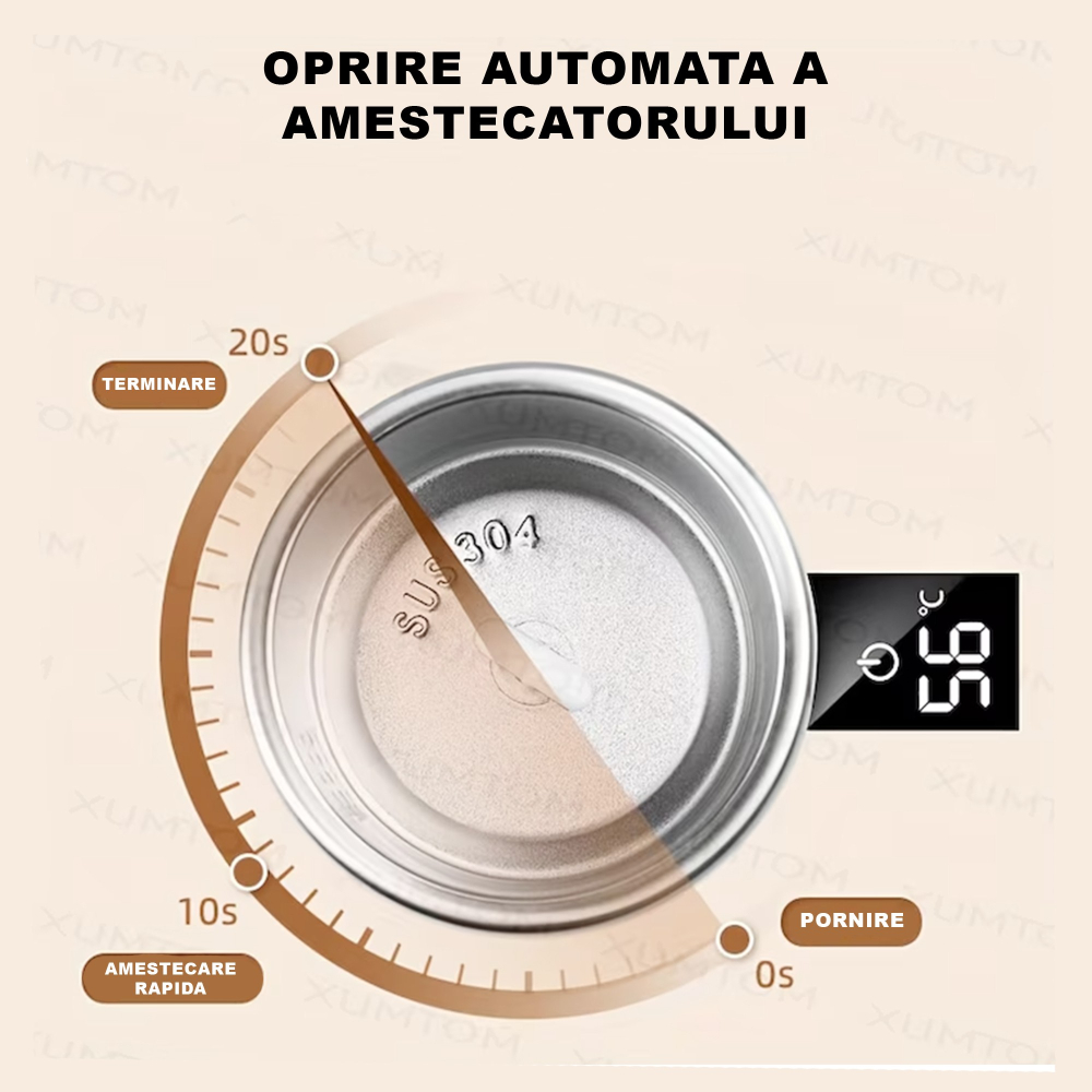 Cana termica cu auto-amestecare, ecran LCD temperatura, otel inoxidabil, incarcare USB [4]
