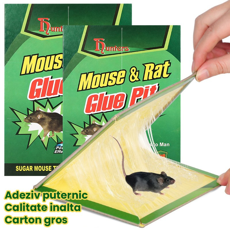 Capcana autoadeziva pentru soareci, placa cu lipici, carton, 21 x 15 cm, verde-galben [3]