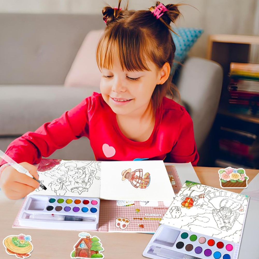 carte colorat acuarela model printesa cu pensula rezervor [2]