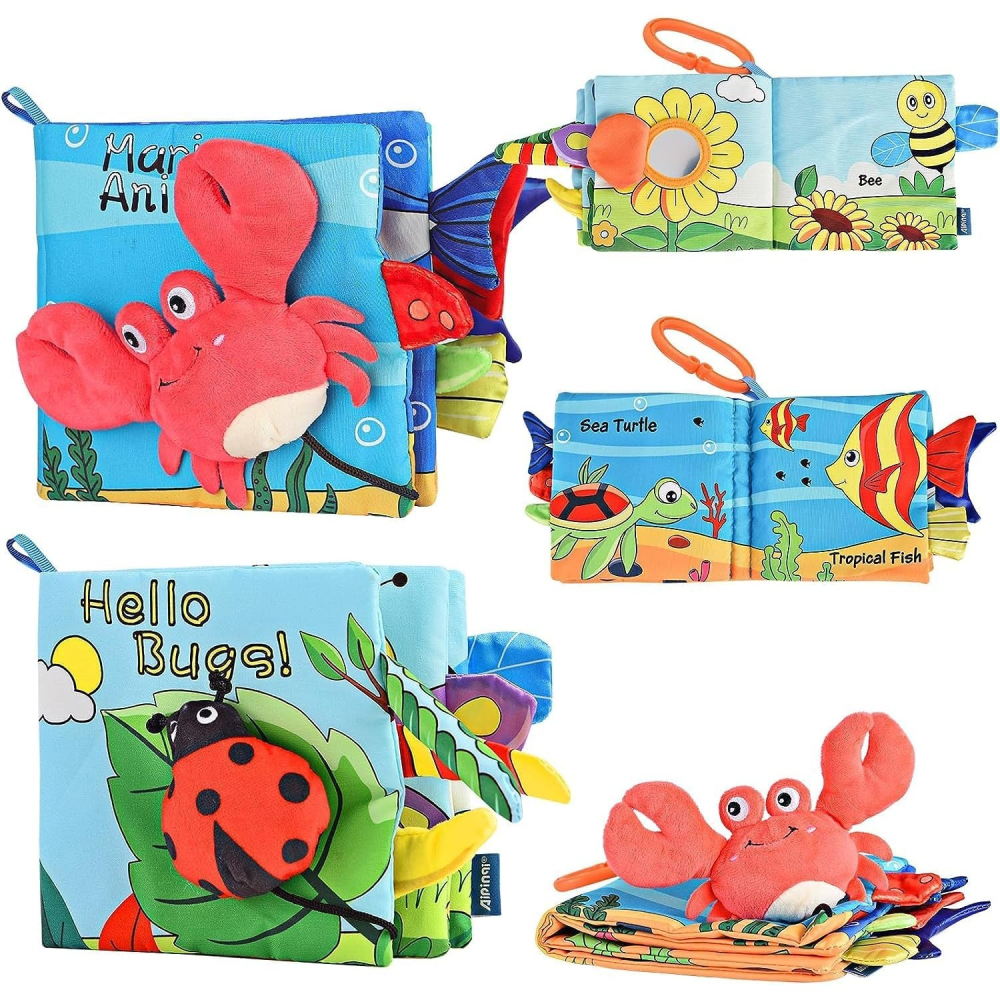 carte senzoriala bebelusi model crab cu animăluțe 3D [5]