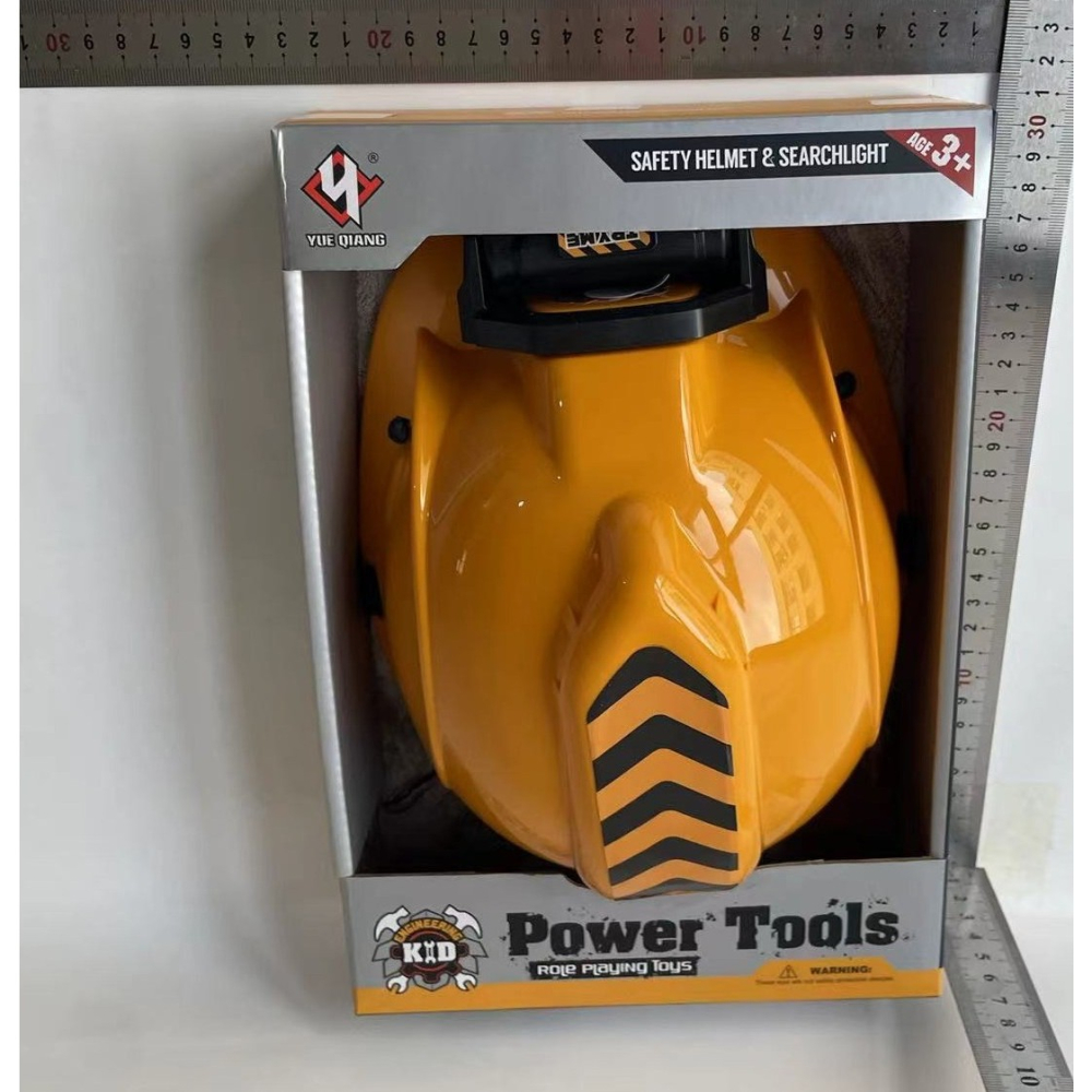Casca protectie cu lanterna de jucarie pentru copii, cu curea ajustabila, plastic durabil, portocaliu [7]