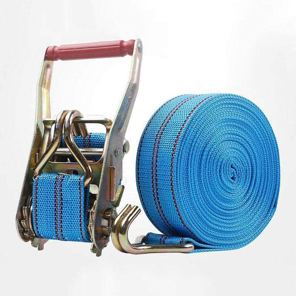 Chinga ancorare cu clichet, 10 m lungime, 5 cm latime, poliester si metal, albastru [4]