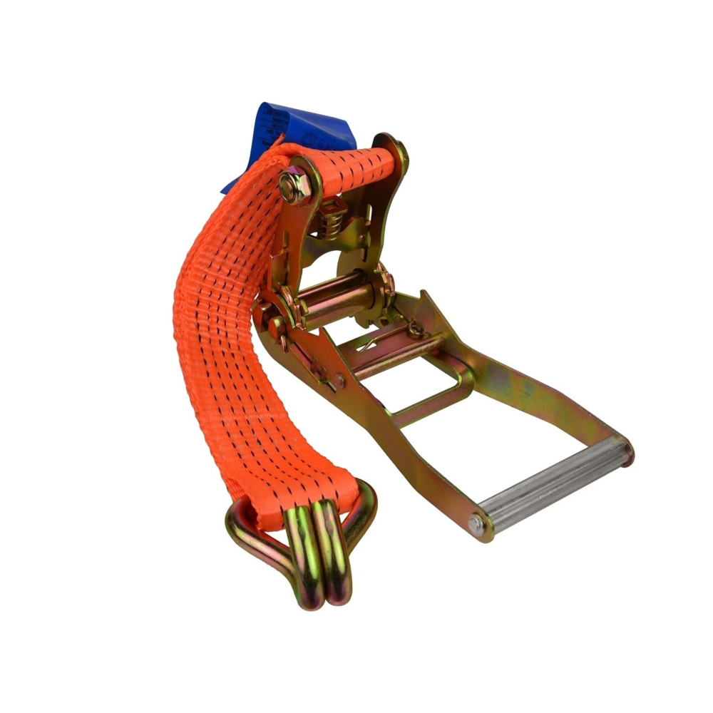 Chinga ancorare cu clichet, 10 m lungime, 5 cm latime, poliester si metal, portocaliu [5]