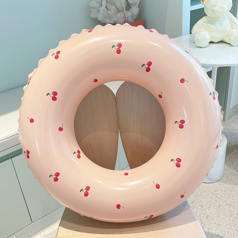 Colac de inot gonflabil pentru copii, model cu cirese, portocaliu, PVC [4]