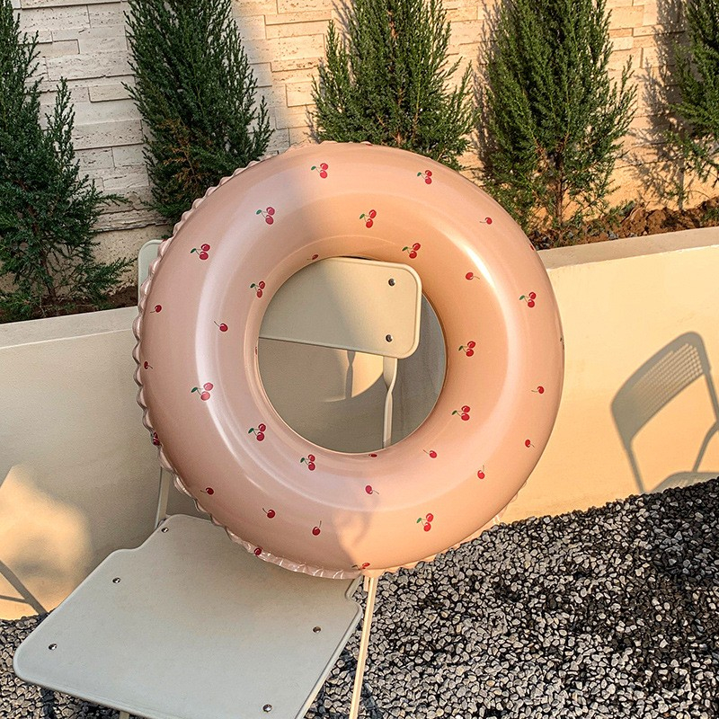 Colac de inot gonflabil pentru copii, model cu cirese, portocaliu, PVC [5]