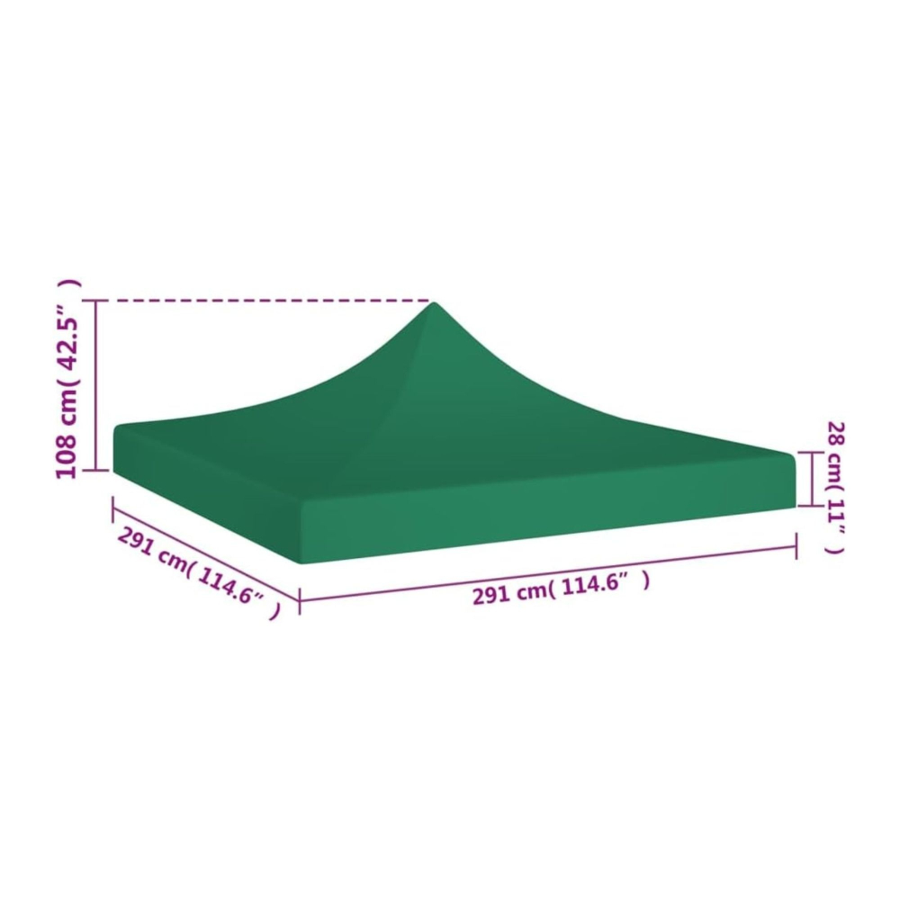 Copertina pliabila pentru pavilion, acoperis cort 420D, protectie soare si ploaie, 3x3 m, verde [5]