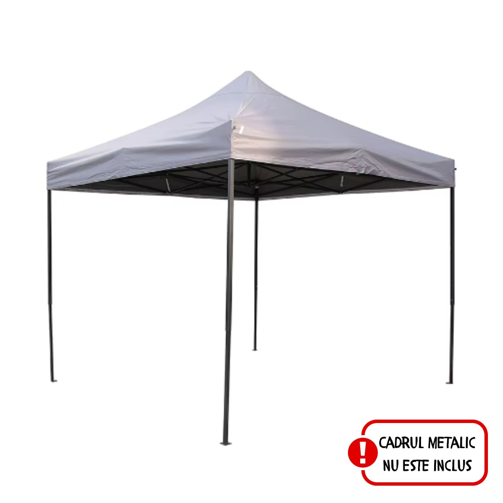 Copertina pliabila pentru pavilion, acoperis cort, rezistenta 420D, 3x3 m, gri [4]