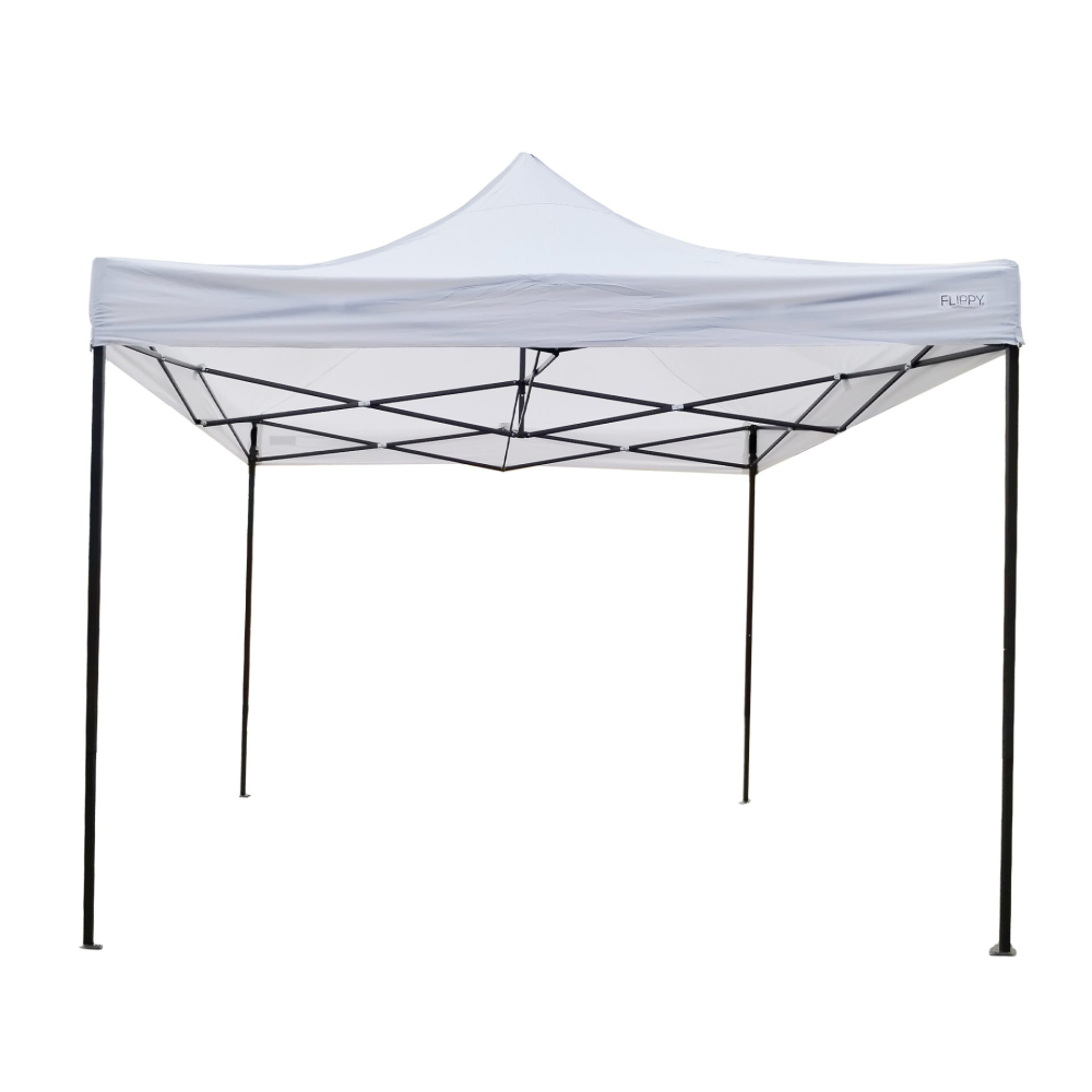 Cort pavilion pliabil 3x3m, cadru metal ranforsat, acoperis 420D polyester oxford, alb [4]