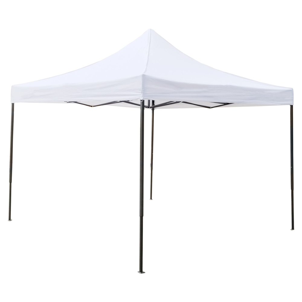 Cort pavilion pliabil 3x3m, cadru metal ranforsat, acoperis 420D polyester oxford, alb [5]