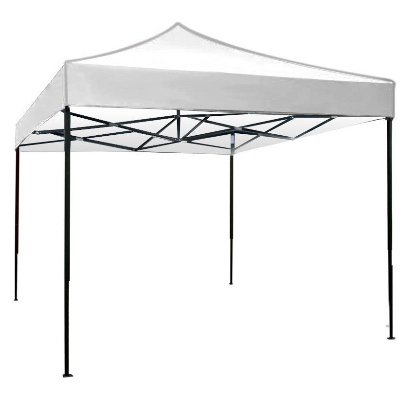 Cort pavilion pliabil 3x3m, cadru metalic, reglabil pe inaltime, alb [3]