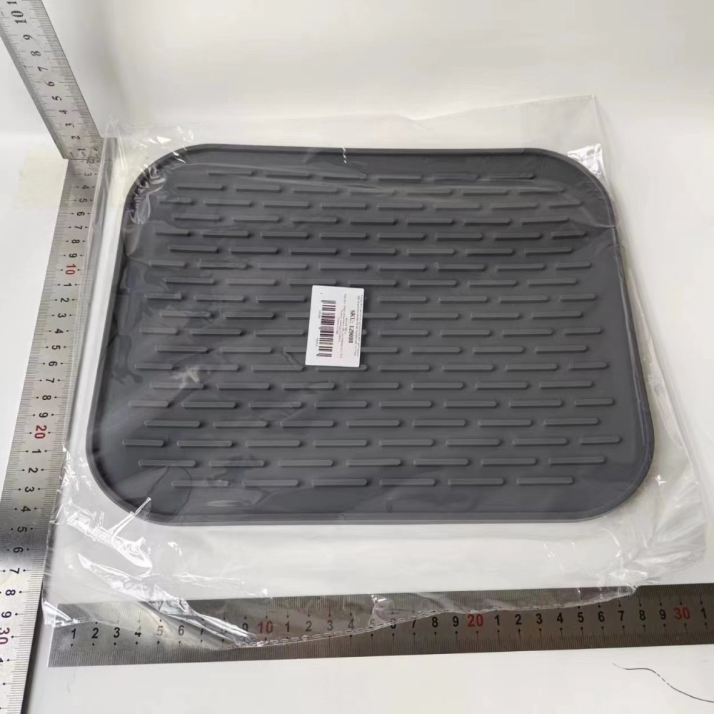 Covoras din silicon pentru scurgere vase, rezistent la temperaturi, 30x24 cm, negru [11]