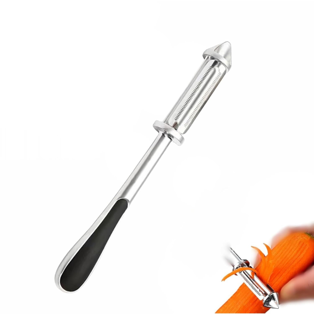 Curatator legume si fructe 2in1, multifunctional, cu lame ascutite, otel inoxidabil 18 cm [8]