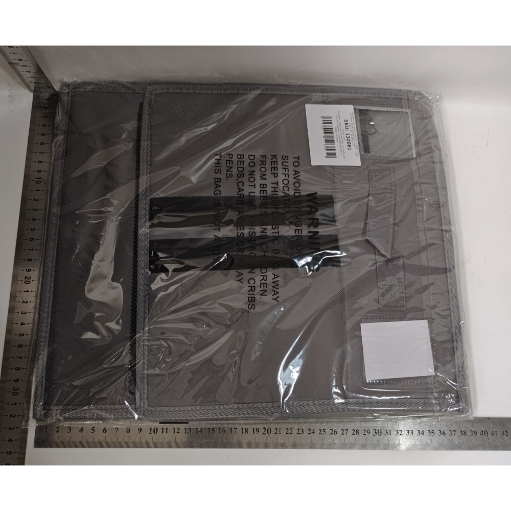 Cutie depozitare pliabila pentru lenjerii, capacitate 18 litri, panza Oxford cu PP, gri [2]