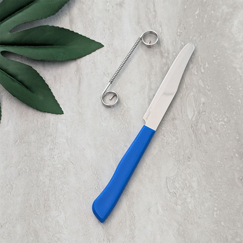 Cutit 2 in 1 pentru feliere si curatare, grosime reglabila, lama otel inoxidabil, 22 cm, albastru [5]