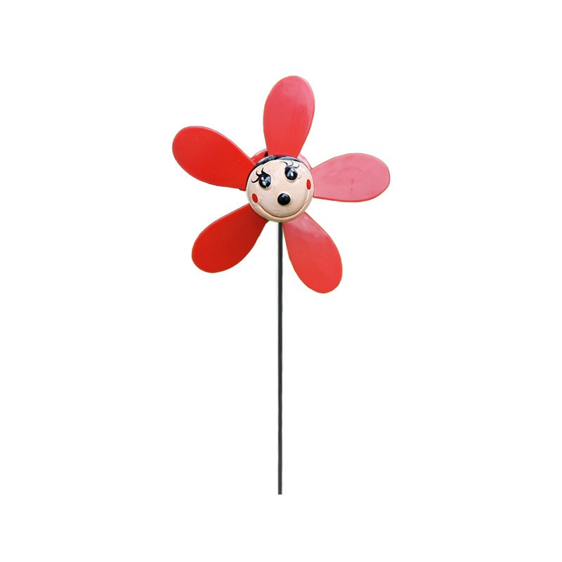 Decoratiuni gradina, set 4 moristi de vant, modele insecte si flori, metal multicolor [8]
