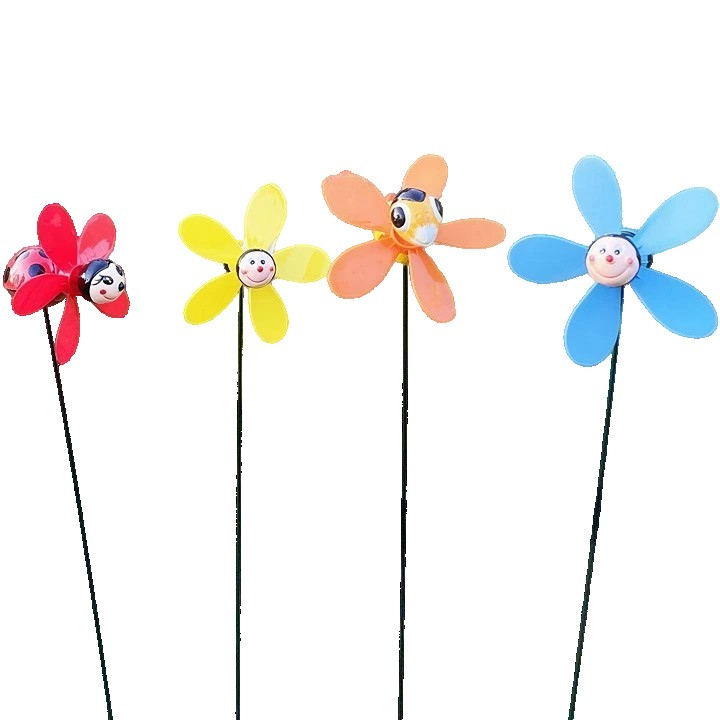 Decoratiuni gradina, set 4 moristi de vant, modele insecte si flori, metal multicolor [1]