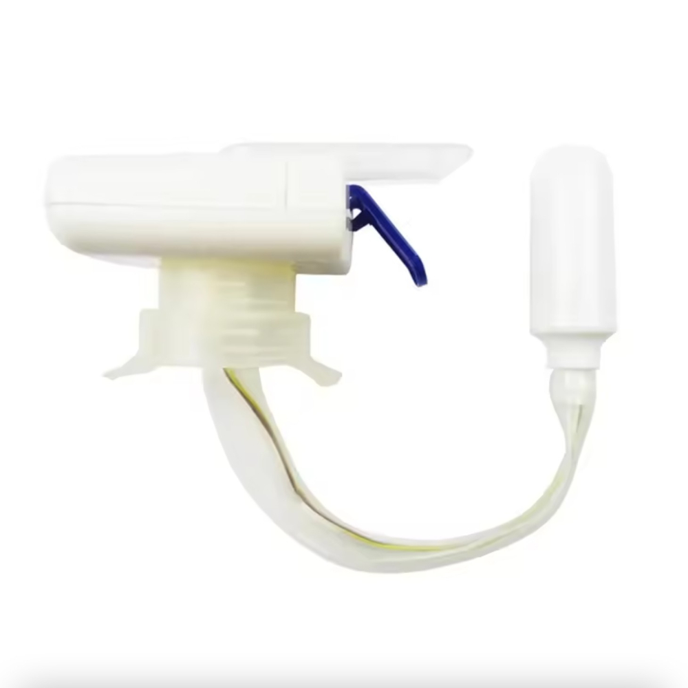 Dispenser dozator automat pentru bauturi, model electric cu baterii AA, tub lung, plastic alb-albastru [2]