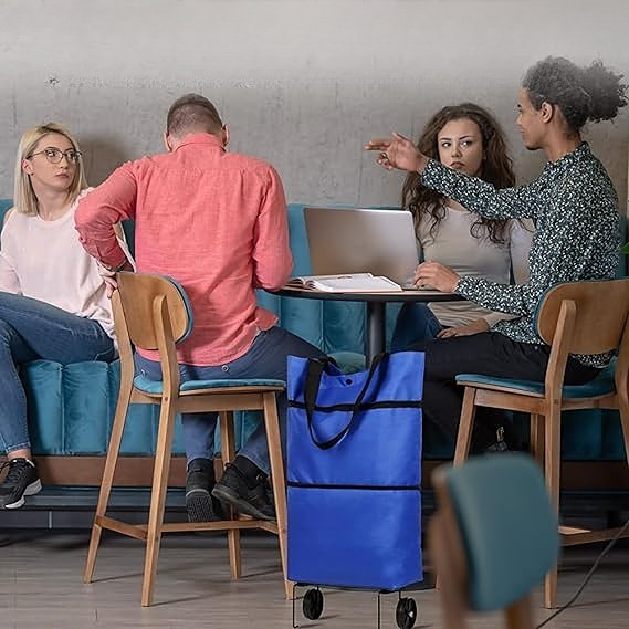 geanta pliabila cumparaturi cu carucior albastru 19 l [2]