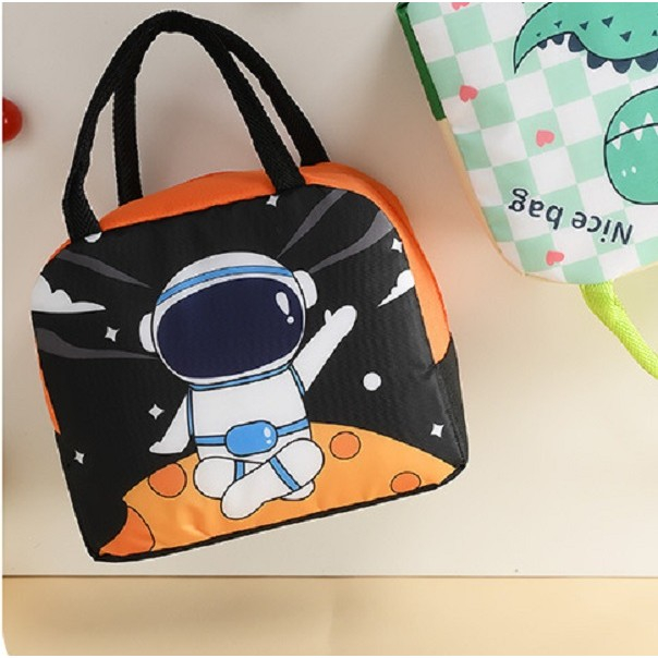 Geanta termoizolanta pentru copii, model imprimeu astronaut, panza oxford cu folie aluminiu, 23x13x19 cm [4]