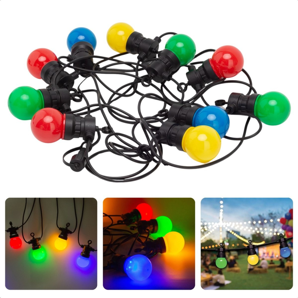 Ghirlanda luminoasa cu 20 LED-uri model Bulb, interconectabila, 10 m, multicolor [3]