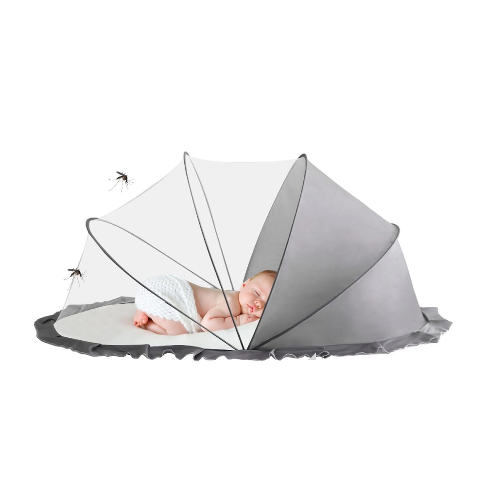 Husa anti-tantari pentru bebelusi, pliabila, protectie 360 grade, 60x55x5 cm, gri [2]