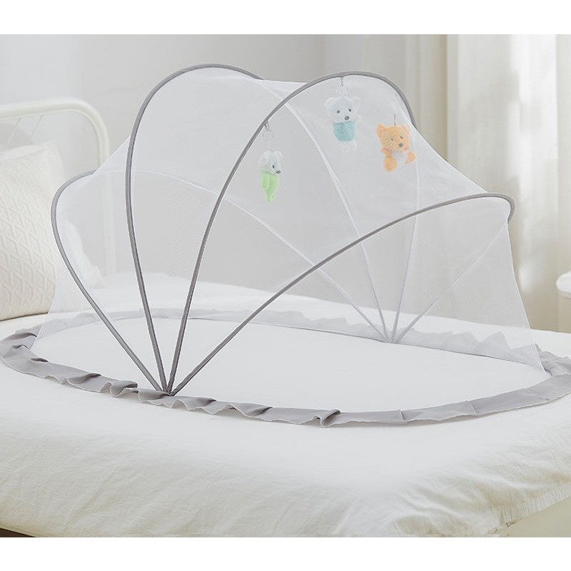 Husa anti-tantari pentru bebelusi, pliabila, protectie 360 grade, 60x55x5 cm, gri [4]