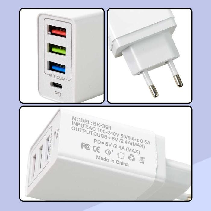 incarcator fast charge 32w usb multiple porturi alb [3]