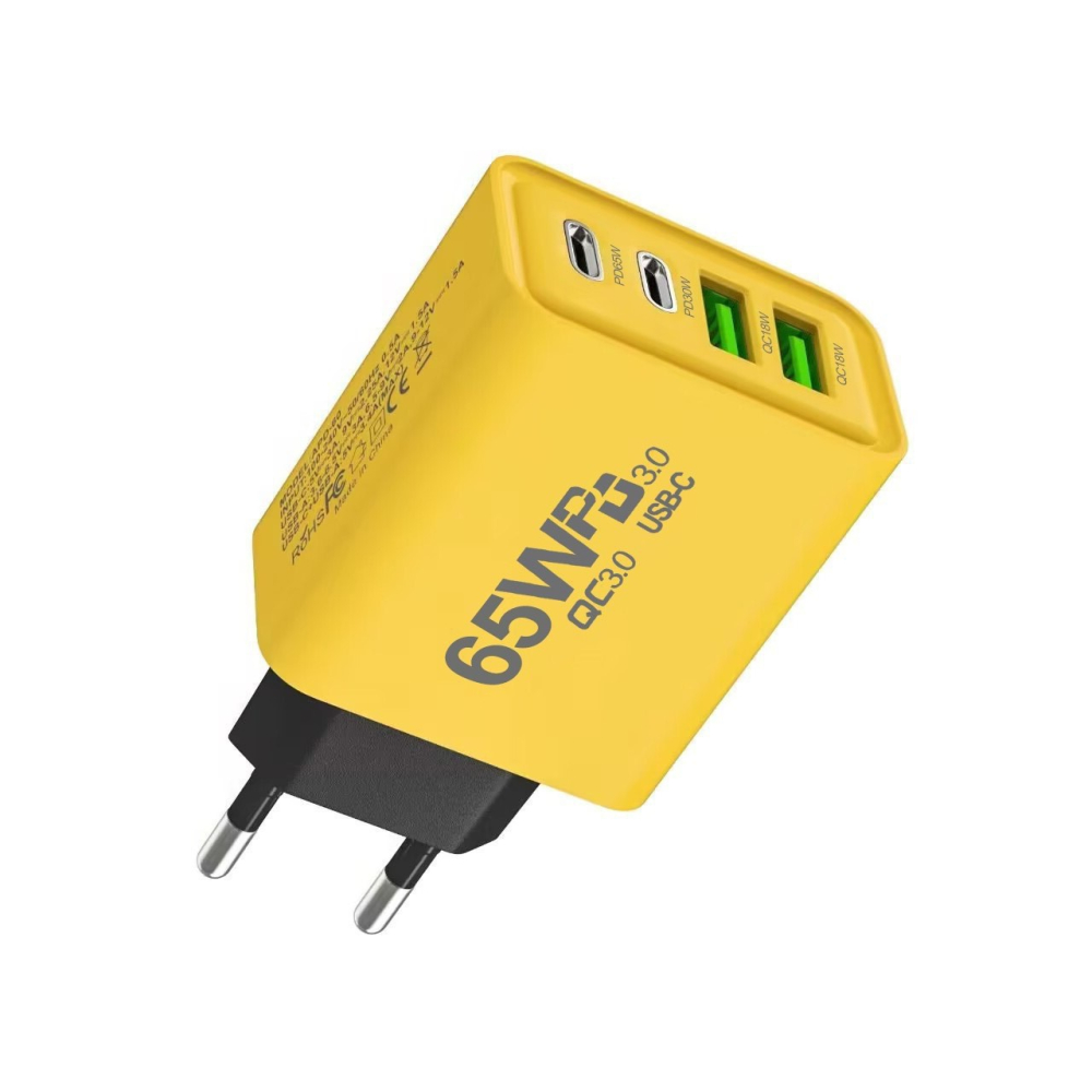 incarcator fast charge 65w 4 porturi usb galben [2]