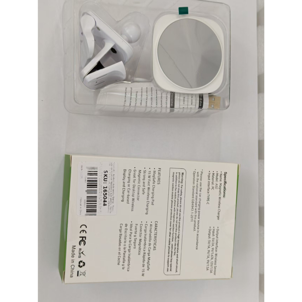 Incarcator wireless auto, statie magnetica, incarcare rapida 15W, ABS alb [3]