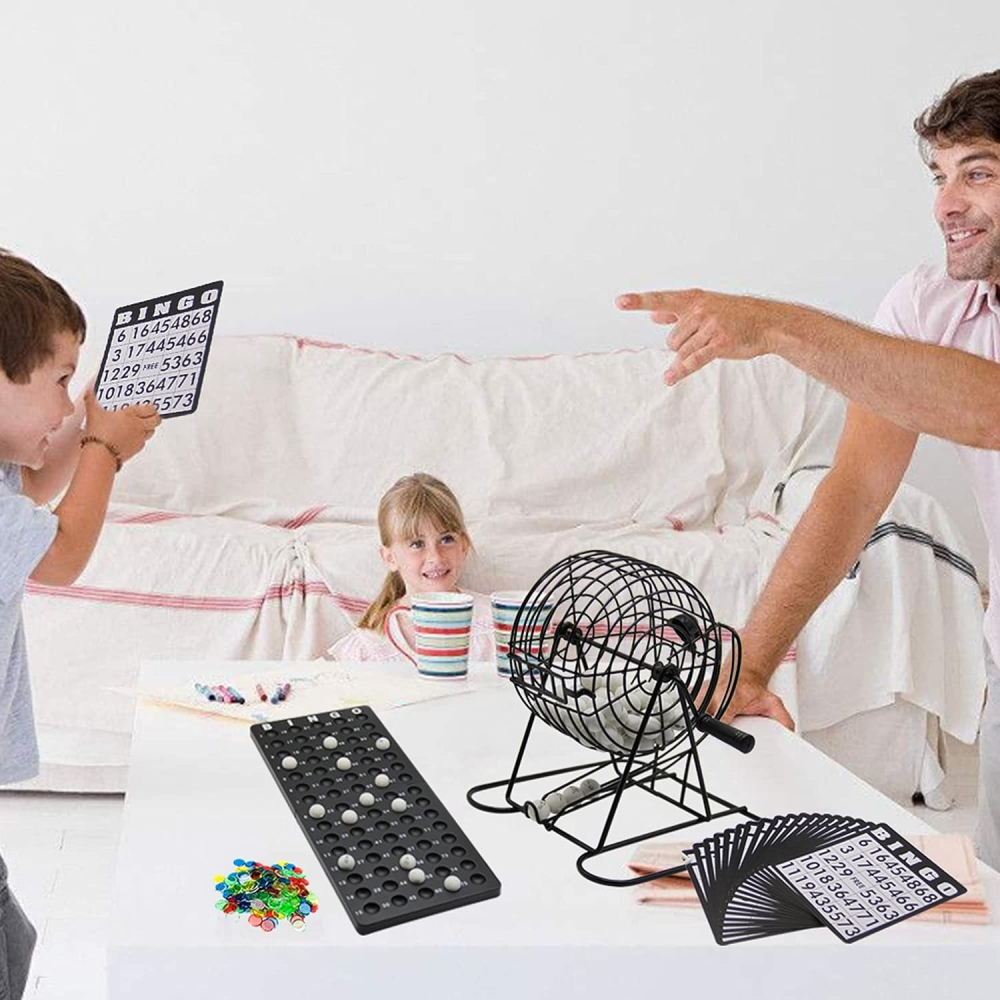 Joc bingo metalic, 75 bile albe, portabil, 21 x 21 cm, negru [4]