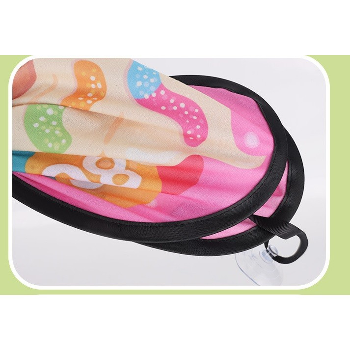 Joc darts pentru copii, placa pliabila 70 cm, mingi velcro si luminoase, model acadele roz [9]