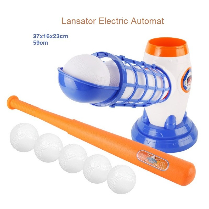 Joc de baseball interactiv, lansator automat mingii, bata ajustabila, plastic ABS [7]